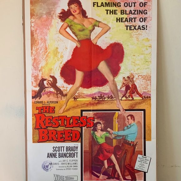 Vintage 1957 "The Restless Breed" Movie FilmPoster